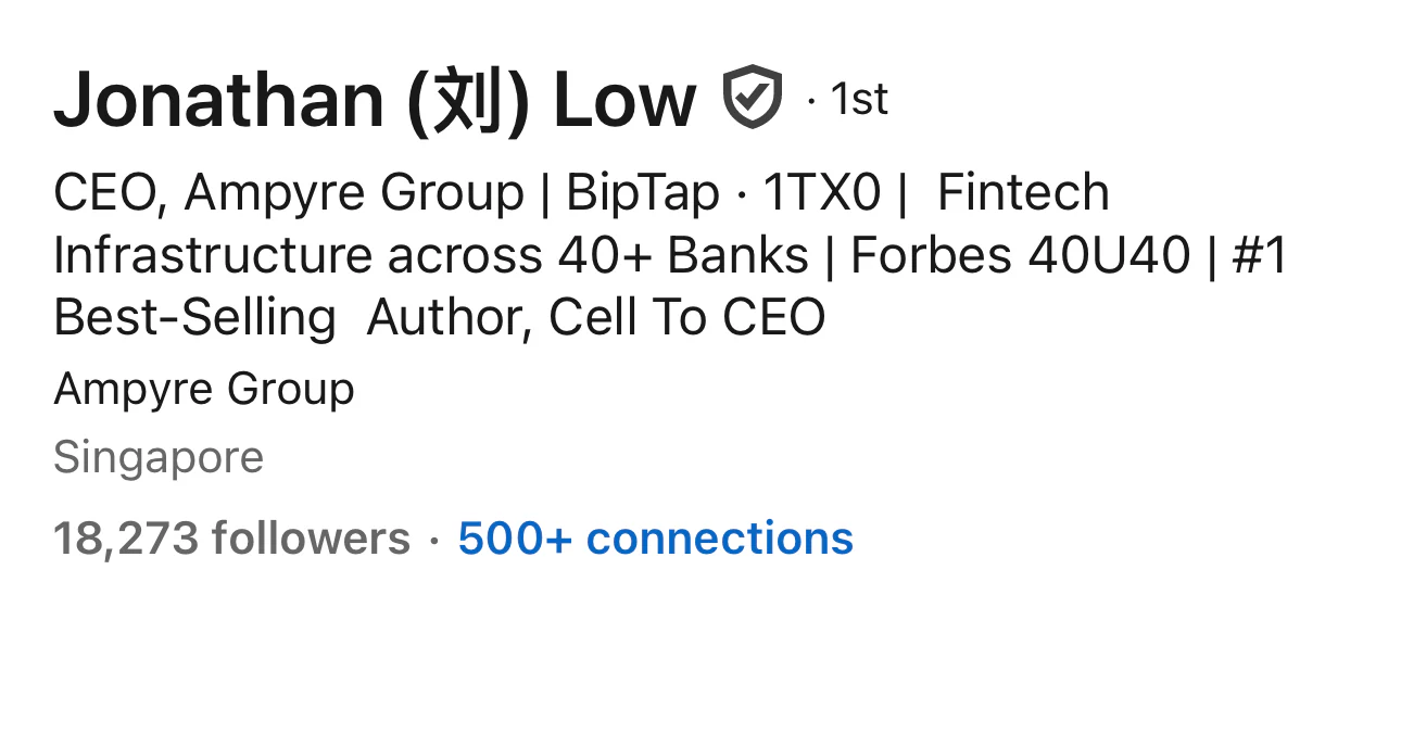 Jonathan Low LinkedIn profile showing 18,273 followers