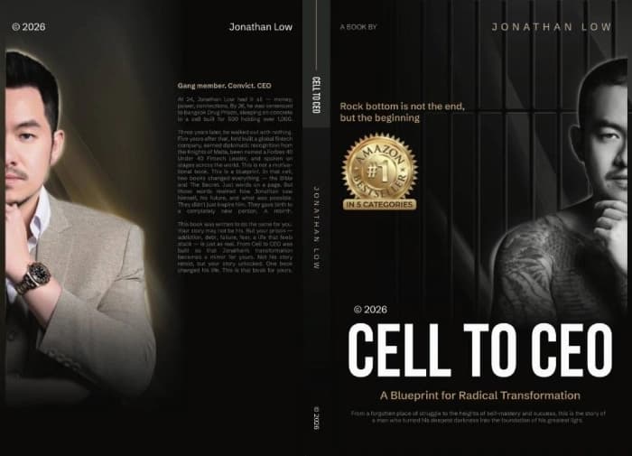 The complete Cell to CEO book cover and jacket, an Amazon number one bestseller across six categories
